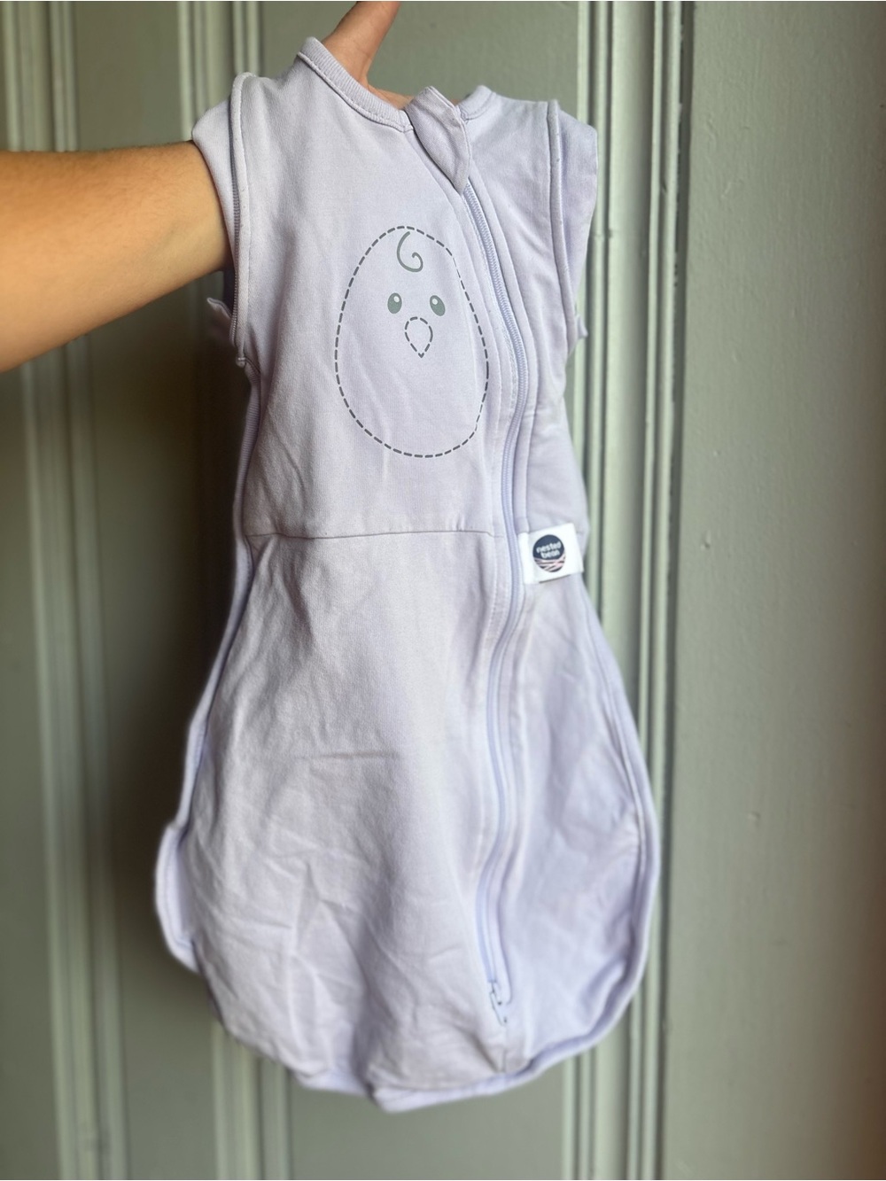 Lavender Nested Bean 0/3 Newborn Baby Sleep Sack with Chick Graphic